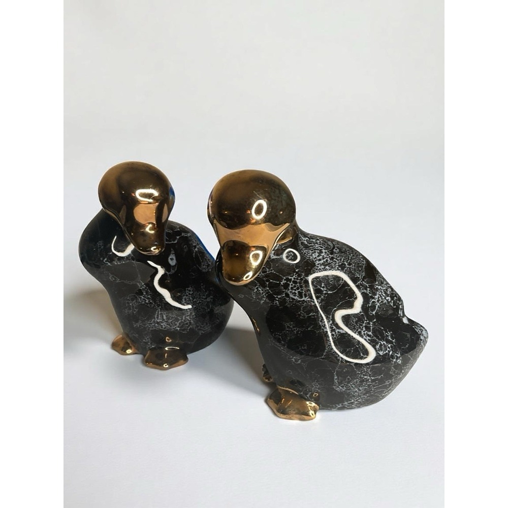 Vintage 1987 Enesco Pair Of Ducks geese Ceramic‎ Figurines Set Of 2 Minimalistic